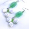 Spring Green Quartz and Coin Pearl Duster Earrings — E-0028 product 2